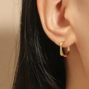 18K Gold Plated Geo Hoops